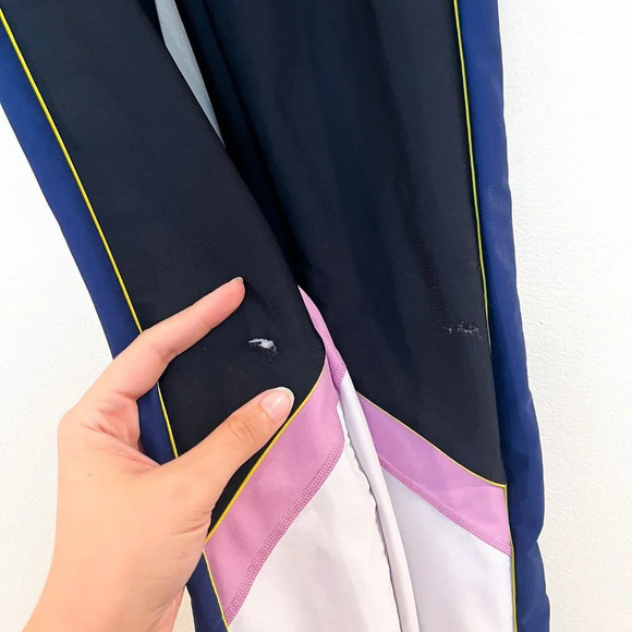 PE Nation Black Athletic Athleisure Colorblock Logo Leggings S FLAWED - Picture 3 of 6